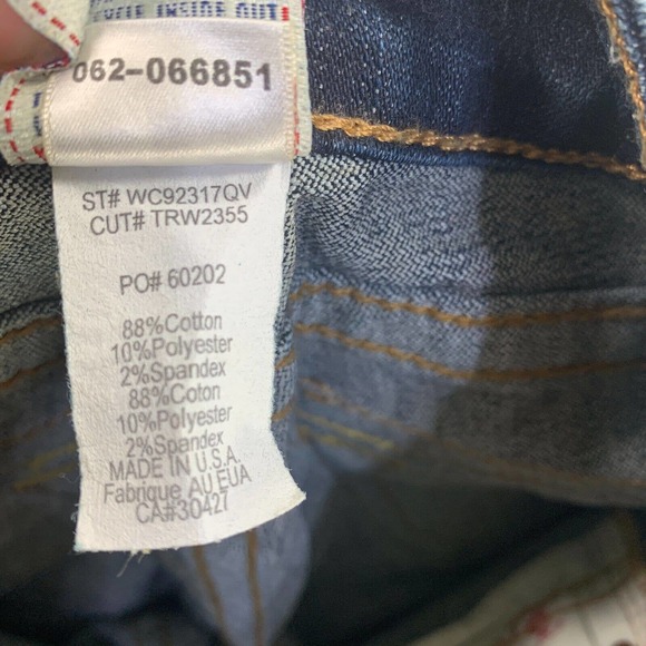 Y2K 90s True Religion Jeans Thick Stitch Boot Cut Blue WC92317QV Sz 27 X31 USA - Picture 9 of 15